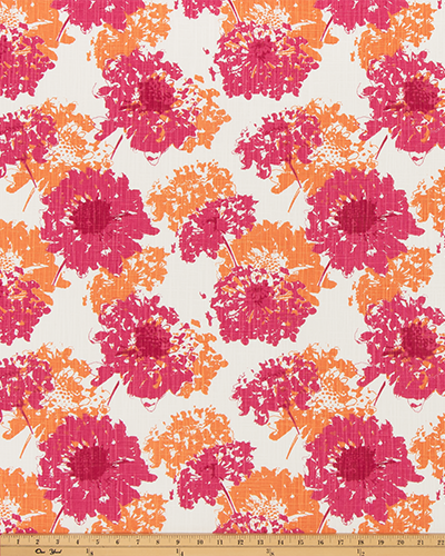 Hot Pink Floral Curtain Panels