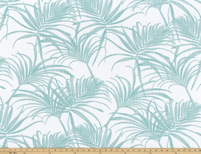 Aqua Blue Tropical Island Curtain Panel