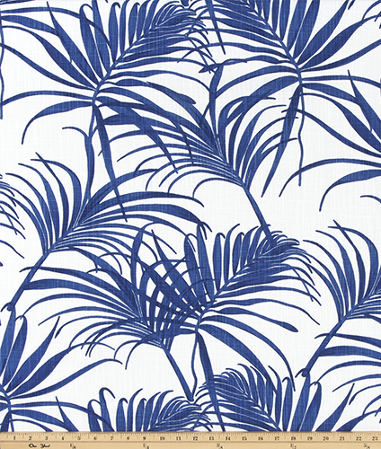 Cobalt Blue Tropical Island Curtain Panel