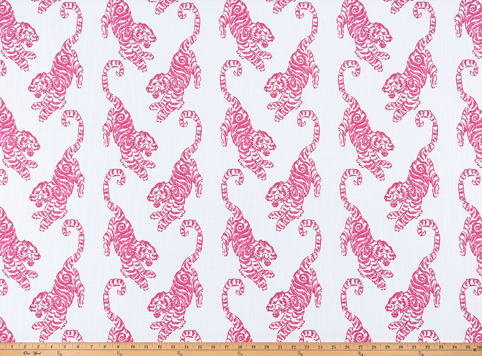 Exotic Hot Pink Tiger Drapes: Japandi Style Curtain Window Treatments