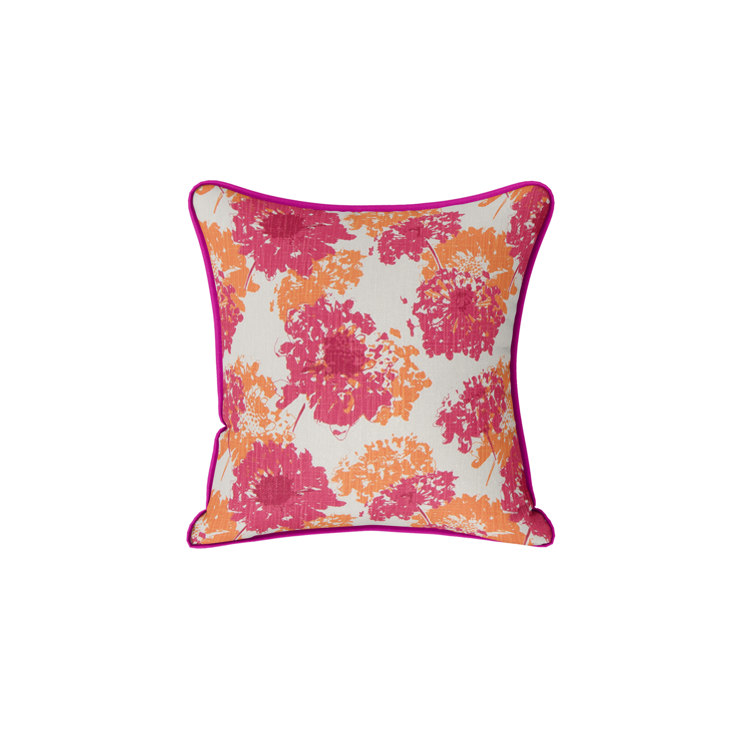 Hot Pink Abstract Floral Pillow Cover