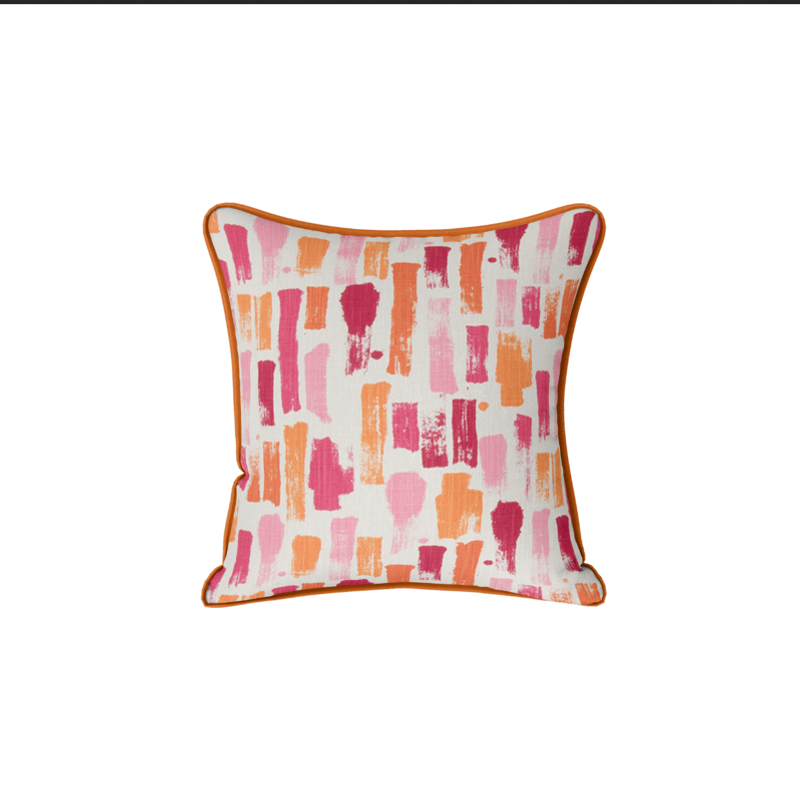 Hot Pink and Orange Abstract Block Pillow Cover
