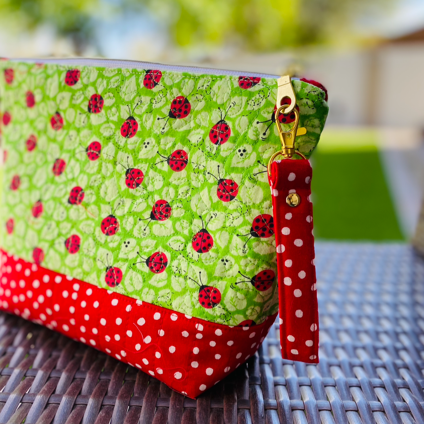 "Dottie" Our Ladybug Zipper Pouch for Makeup and Organizing