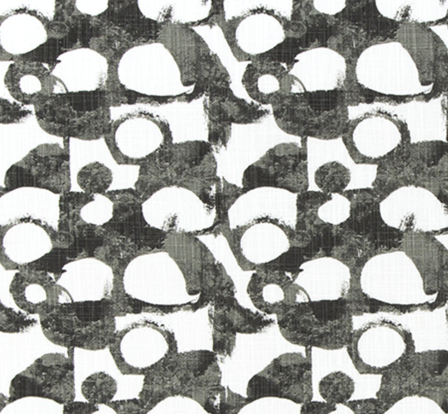 Black and White Abstract Bubble Table Runner