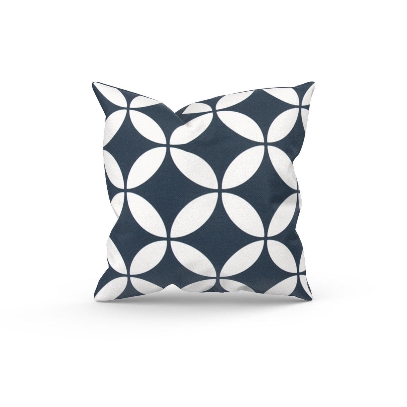 Blue and White Geometric Outdoor Pill...