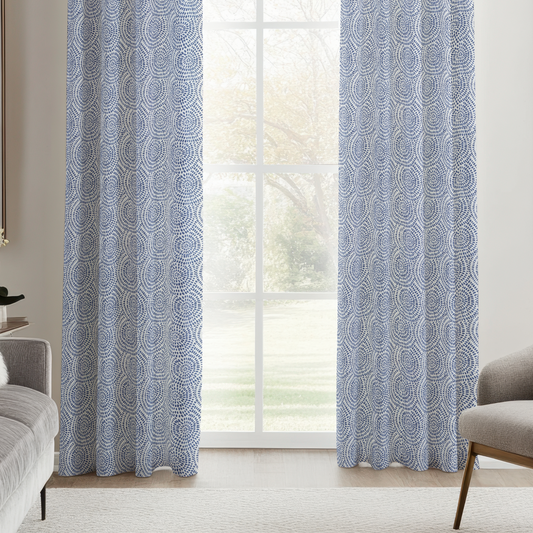 Cobalt Blue Contemporary Living Room Curtains