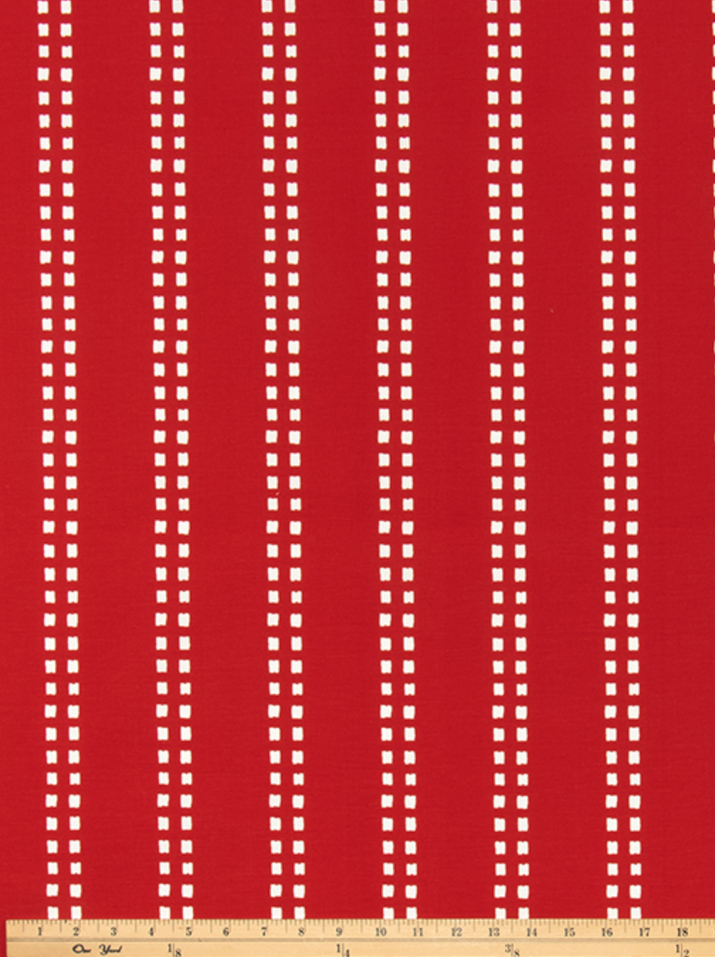 Bright Red Contemporary Stripe Outdoor Pillow Cover