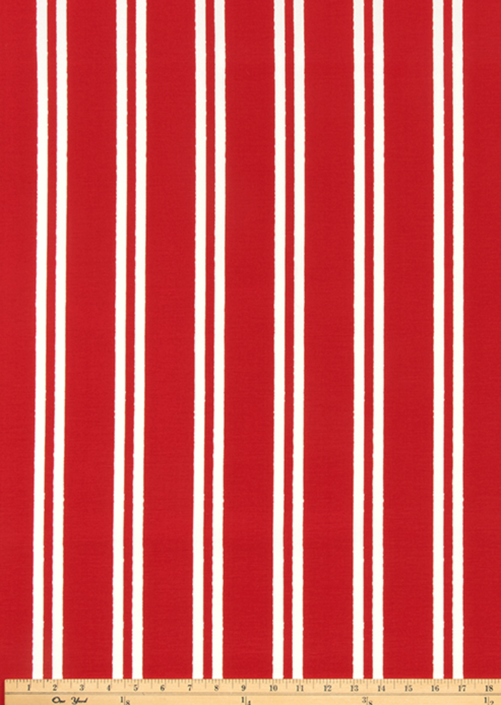 Bright Red Double Stripe Outdoor Pillow Cover