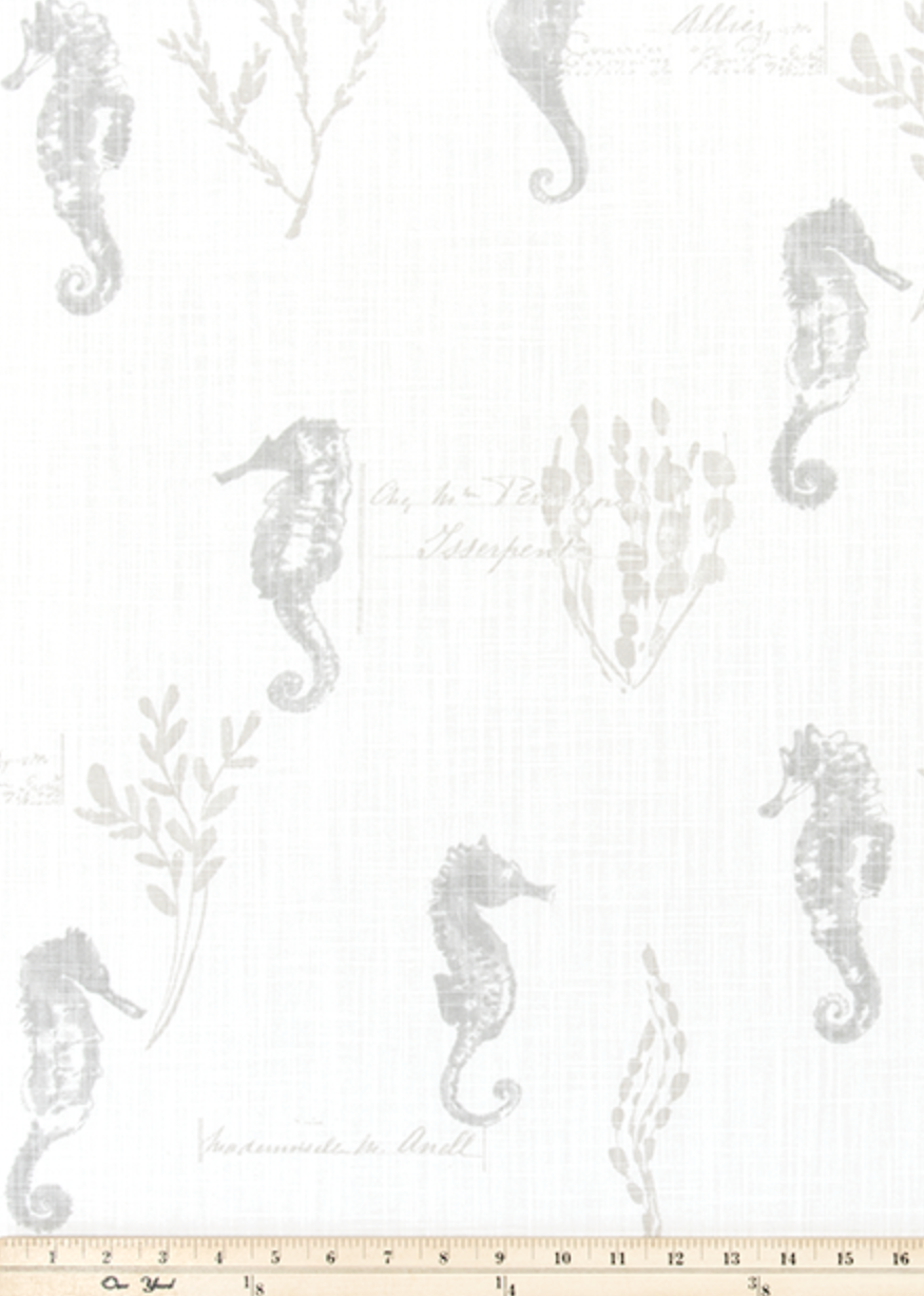 French Grey Sea Horse Table Runner