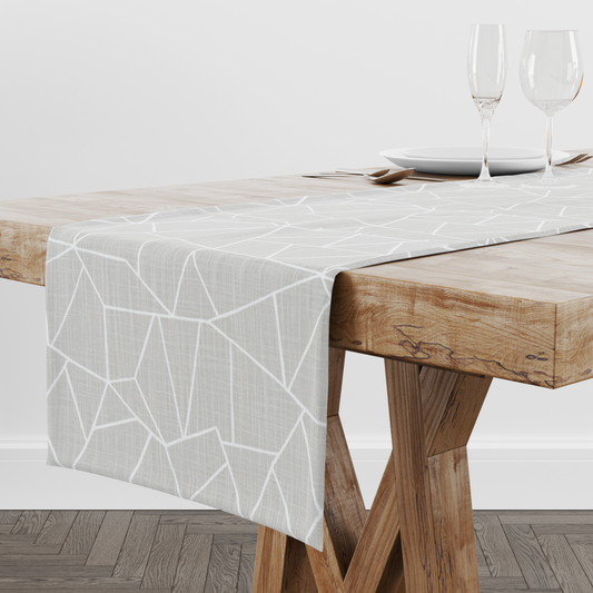 French Grey Broken Glass Table Runner