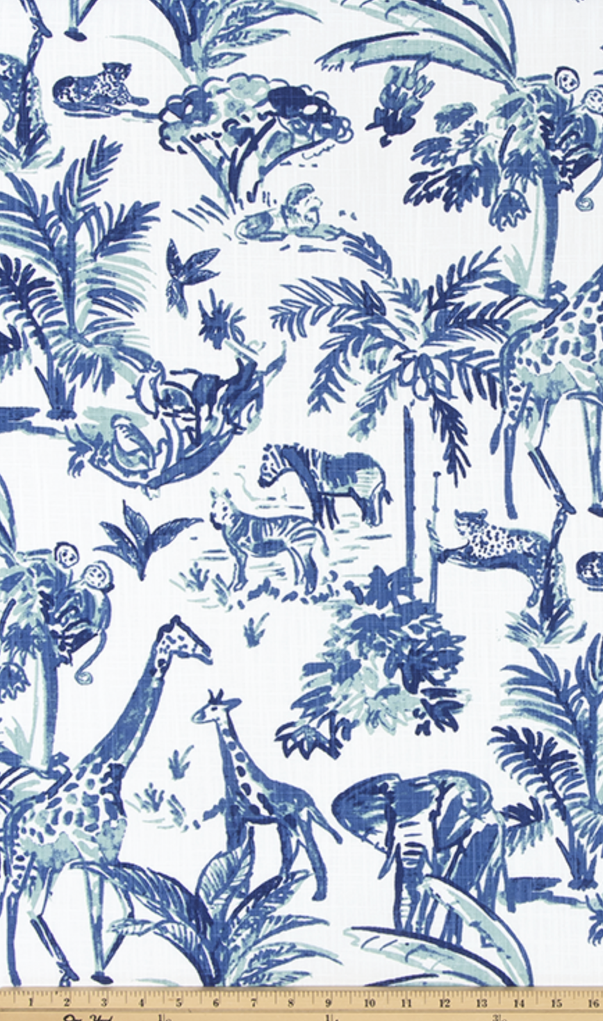 Cobalt Blue Jungle Themed Table Runner