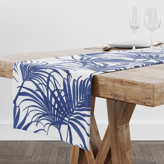 Cobalt Blue Tropical Table Runner