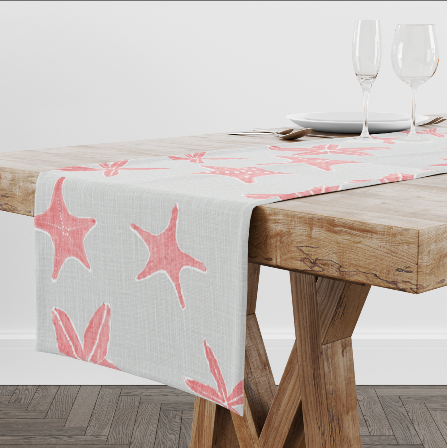 Pink Starfish Table Runner