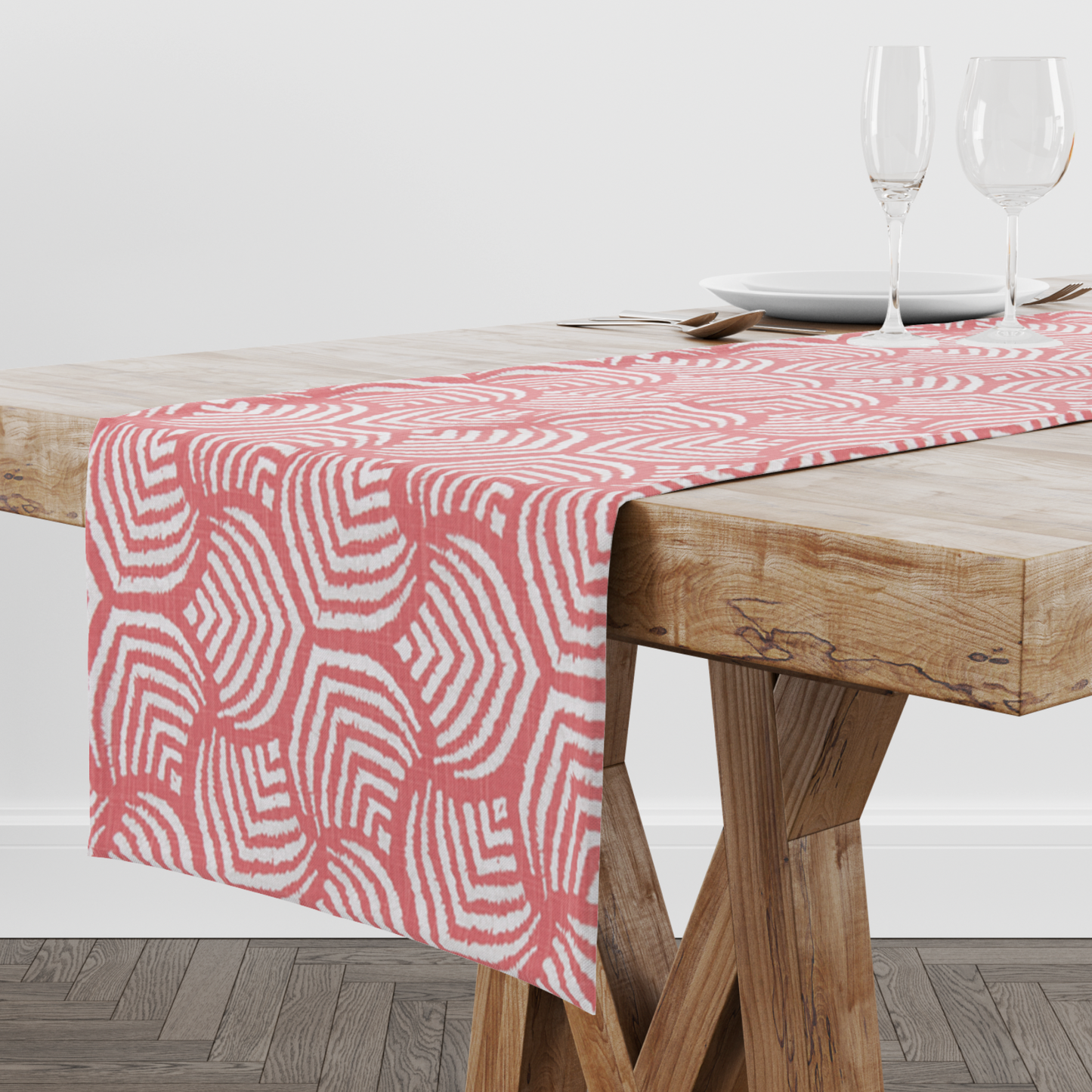 Pink and White Shell Table Runner