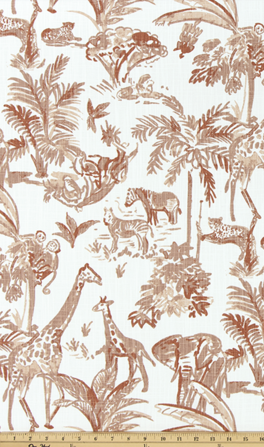 Terra-Cotta Jungle Themed Pillow Cover