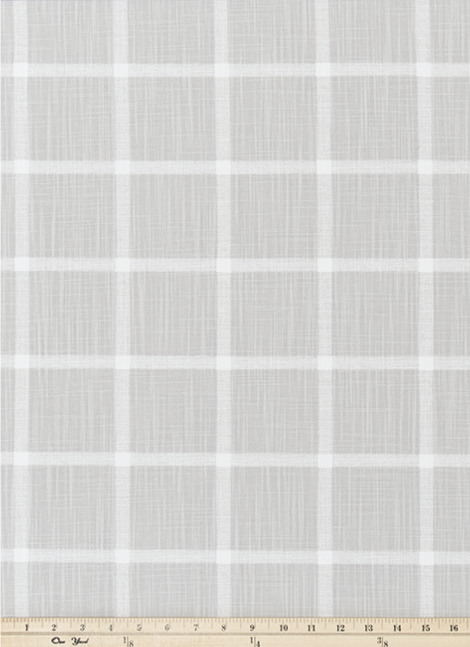 White on French Grey Plaid Table Runner