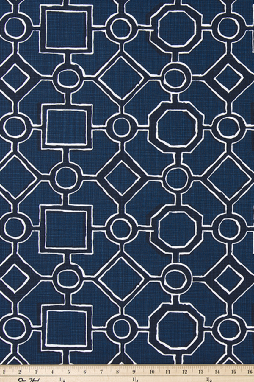 Italian Denim Geometric Table Runner