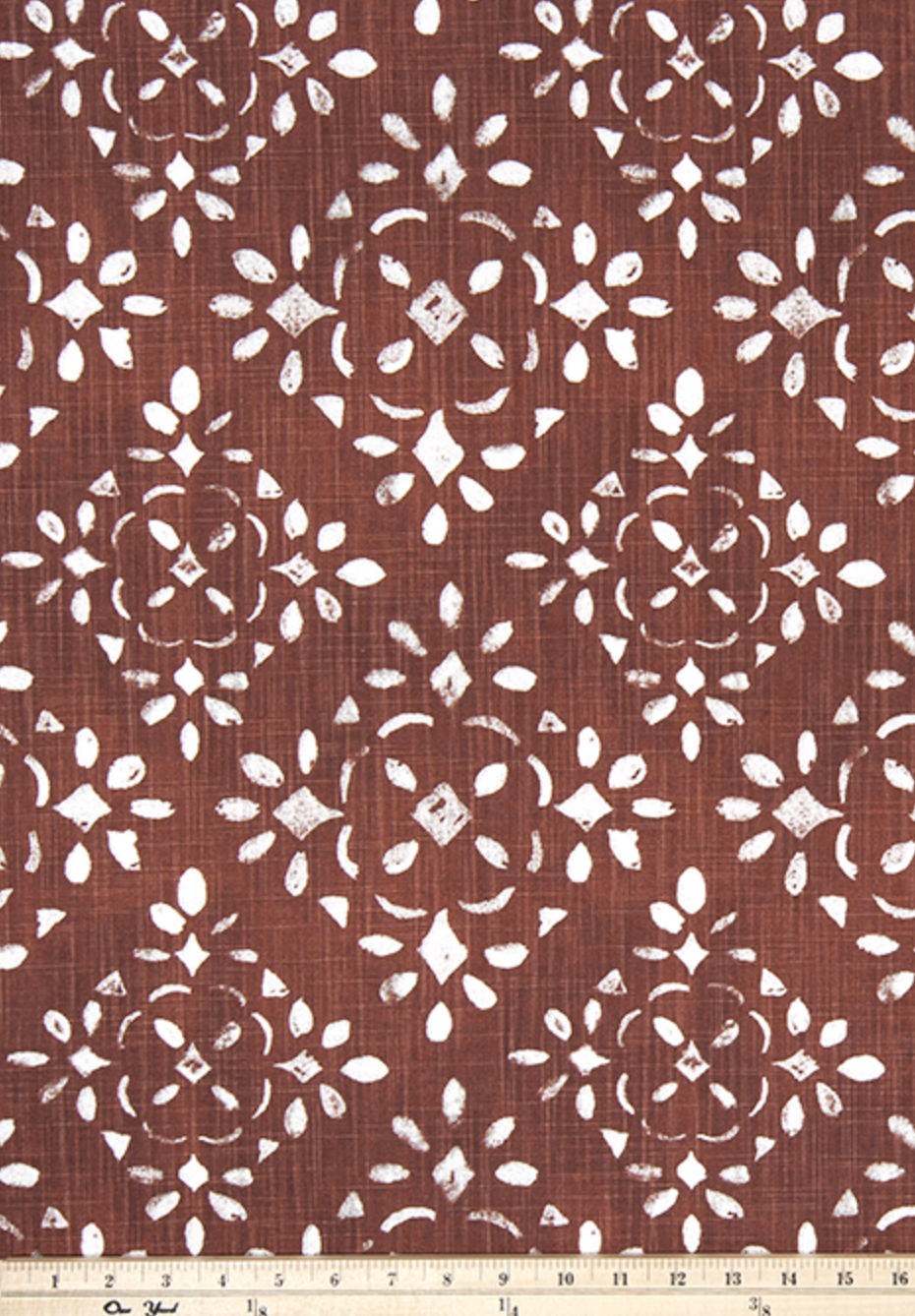 Burnt Red Florentine Patterned Table Runner