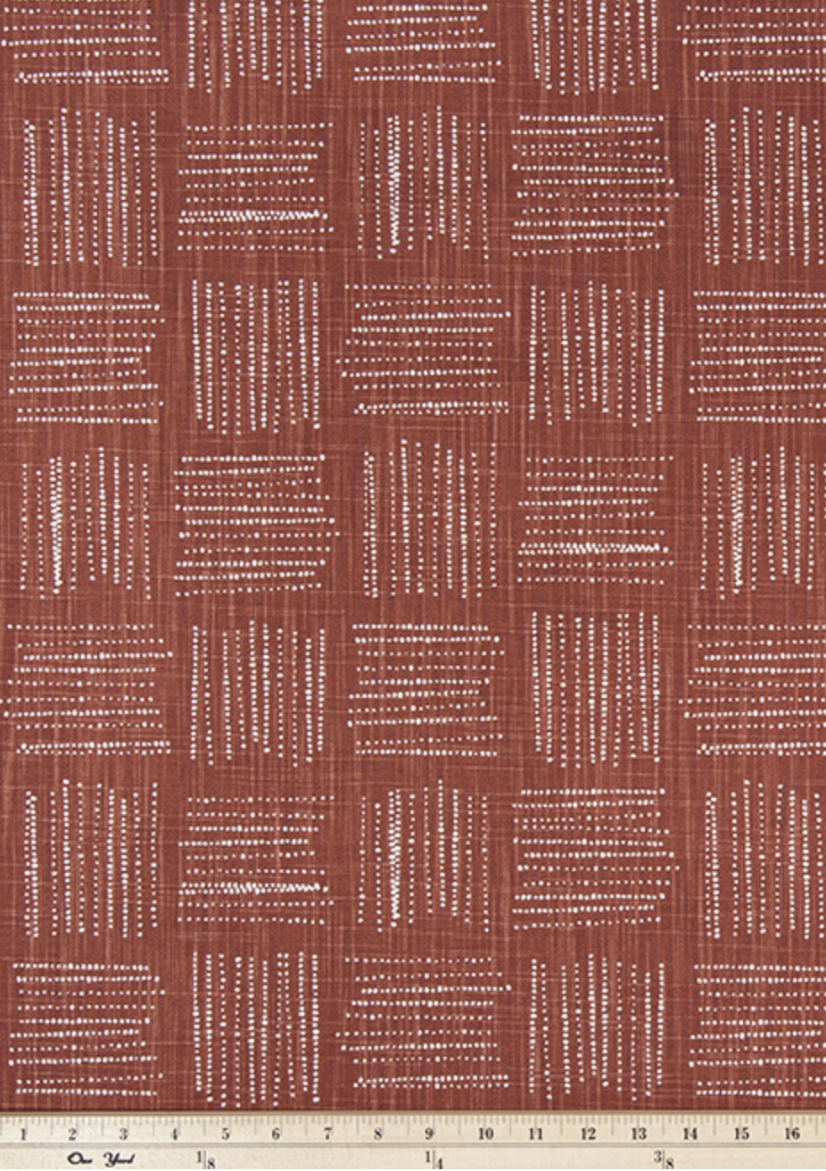 Burnt Red Crosshatch Table Runner