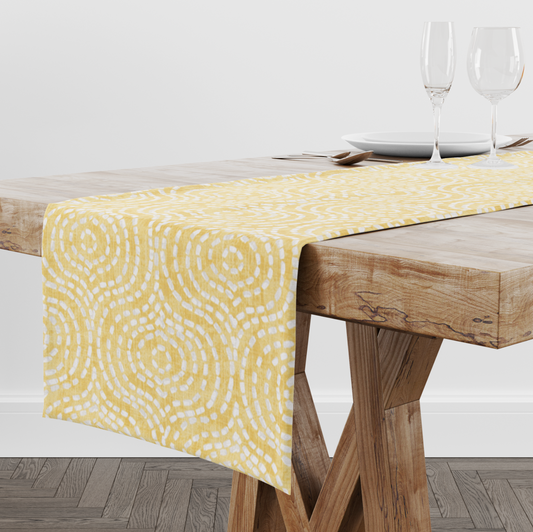 Yellow Abstract Dot Table Runner