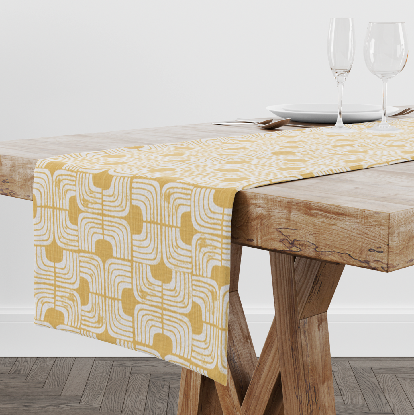 Yellow Maze Table Runner