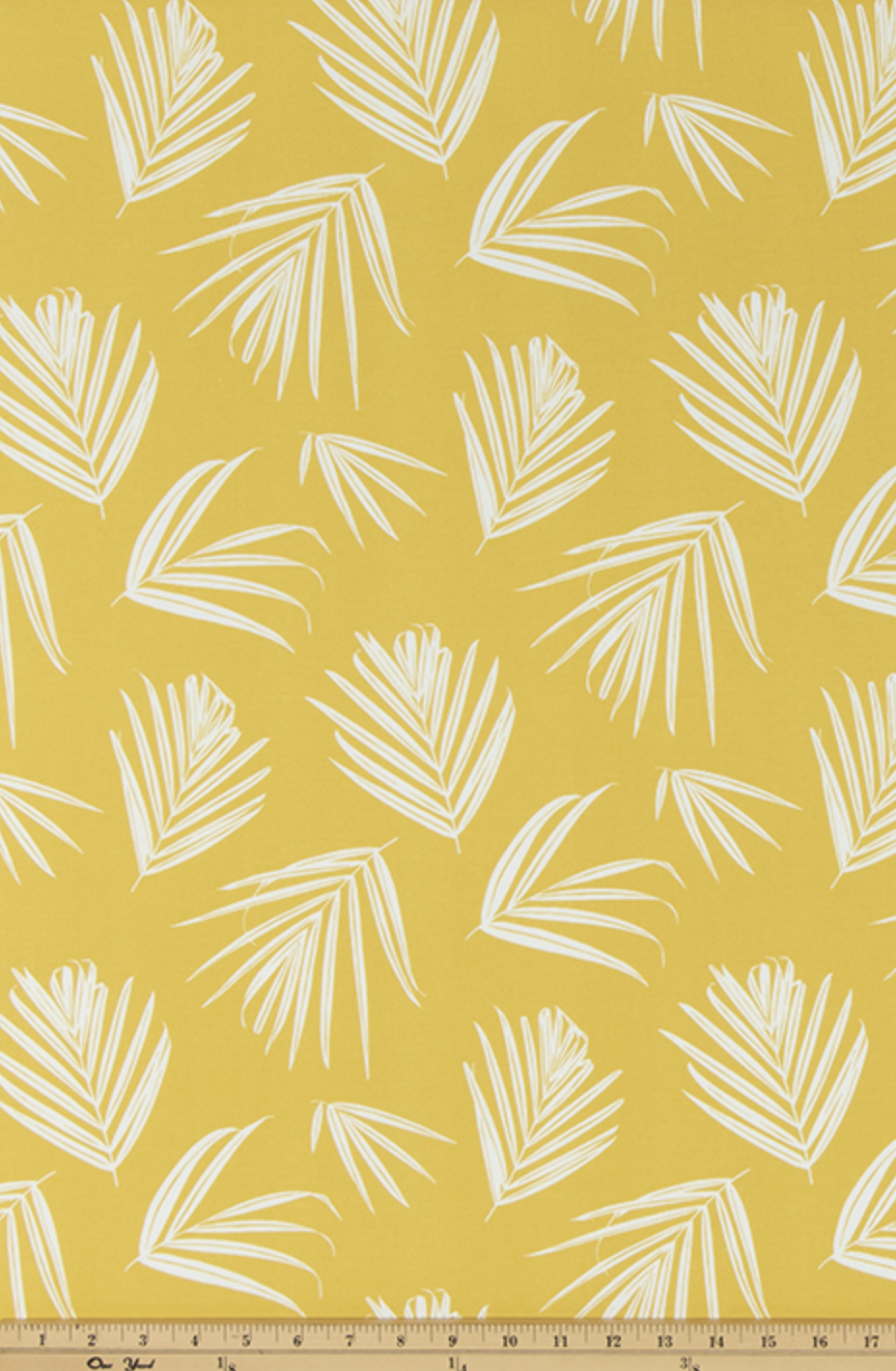 Yellow Palm Frond Outdoor Pillow Cover