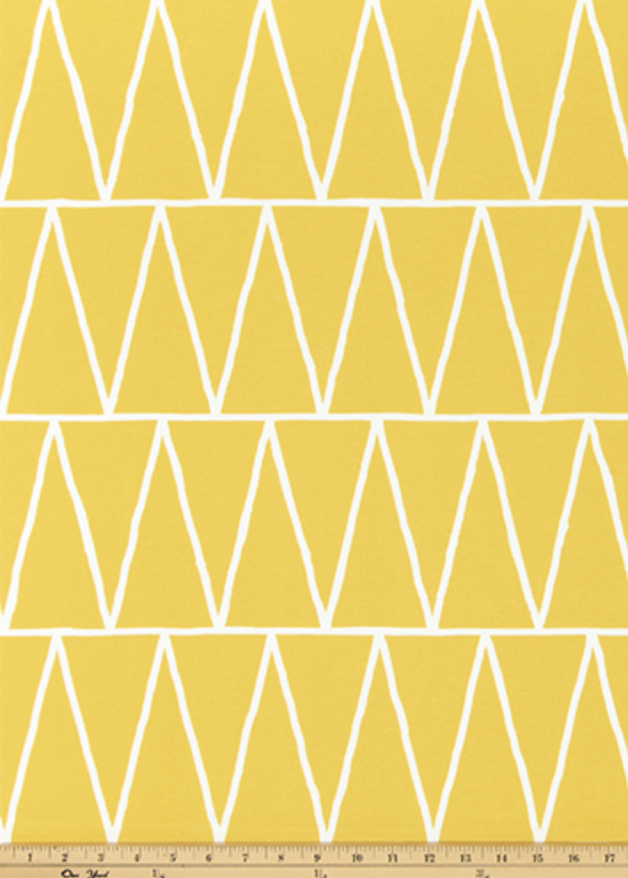 Yellow Geometric Triangle Outdoor Pillow Cover