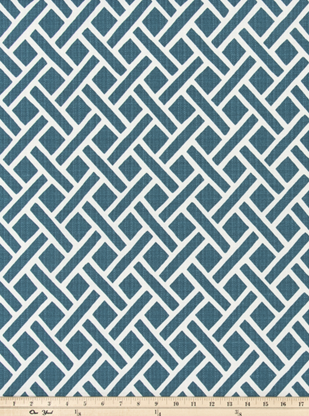 Teal Lattice Outdoor Pillow Cover