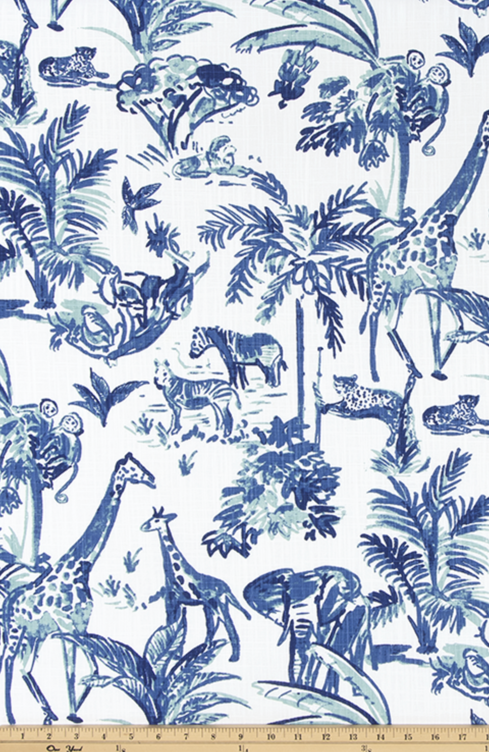 Cobalt Blue Jungle Theme Pillow Cover