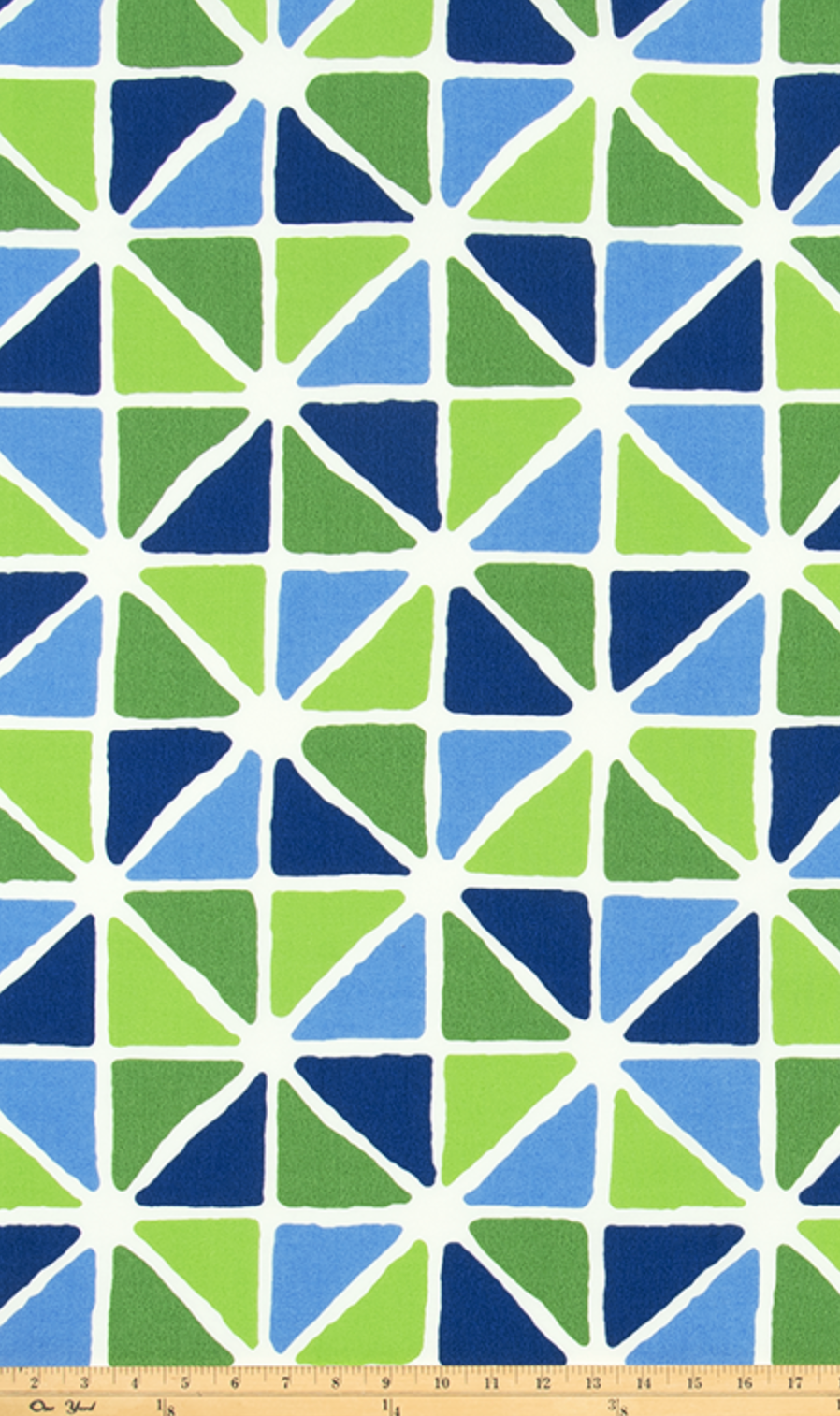 Blue Green Geometric Outdoor Pillow Cover