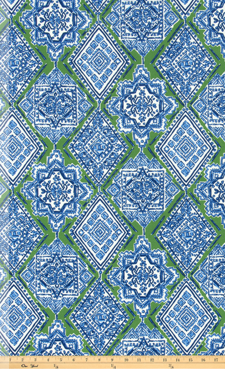 Blue Green Tile Outdoor Pillow Cover