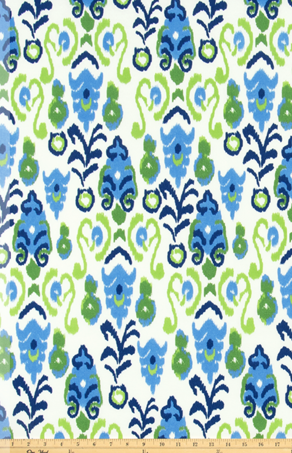 Blue Green Ikat Outdoor Pillow Cover