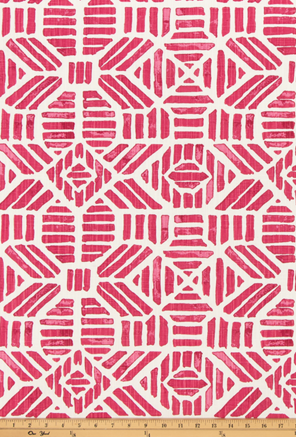 Fuchsia Pink Abstract Tile Pillow Cover