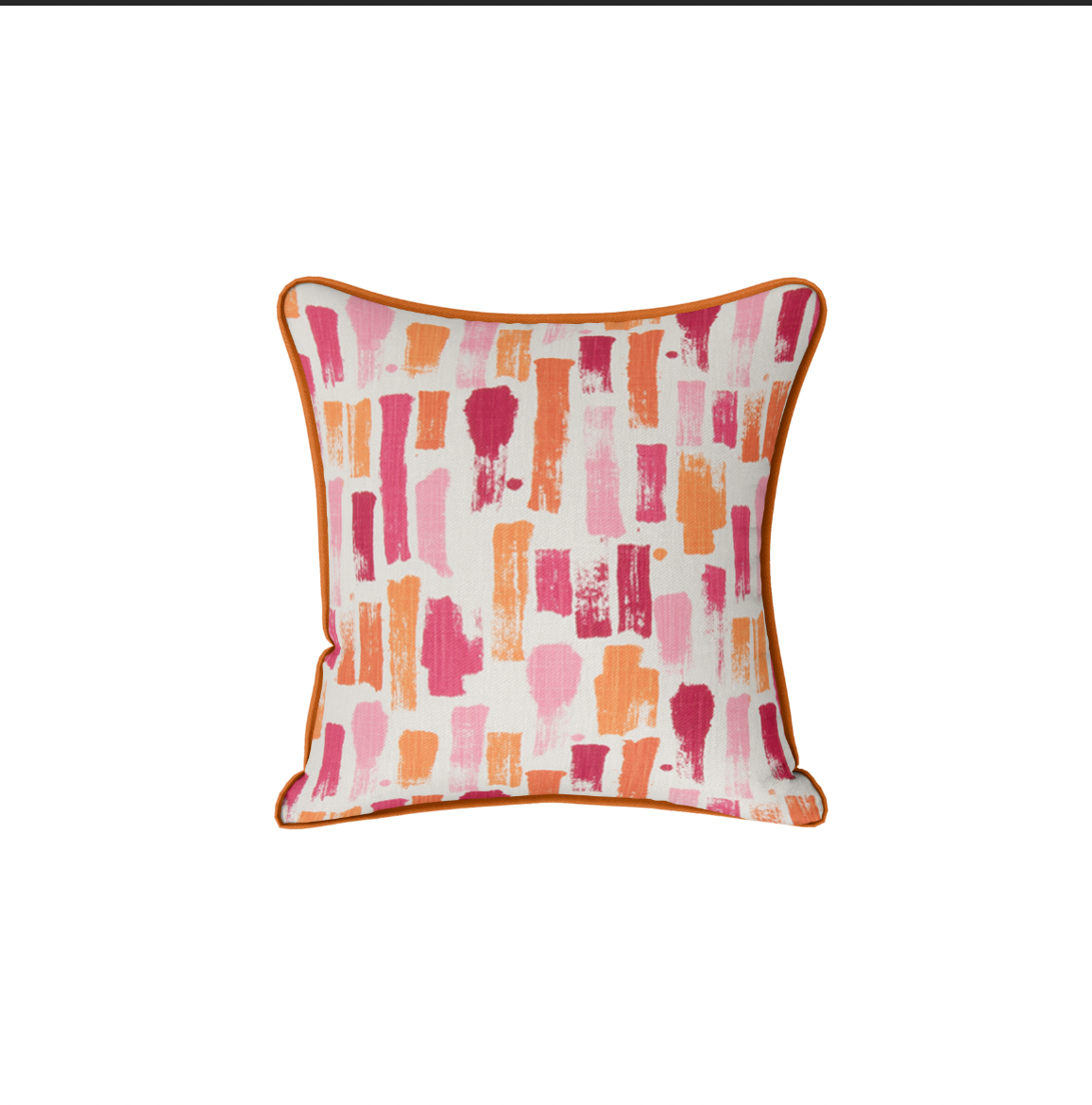 Fuchsia Pink and Orange Abstract Block Pillow Cover