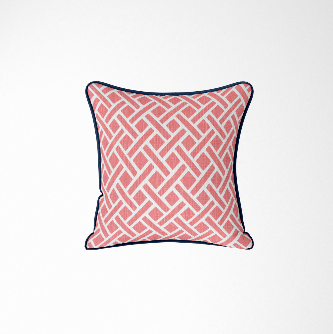 Salmon Pink Lattice Inspired Pillow Cover