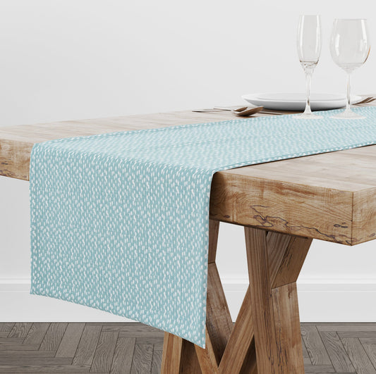 Aqua Speckled Bubble Table Runner