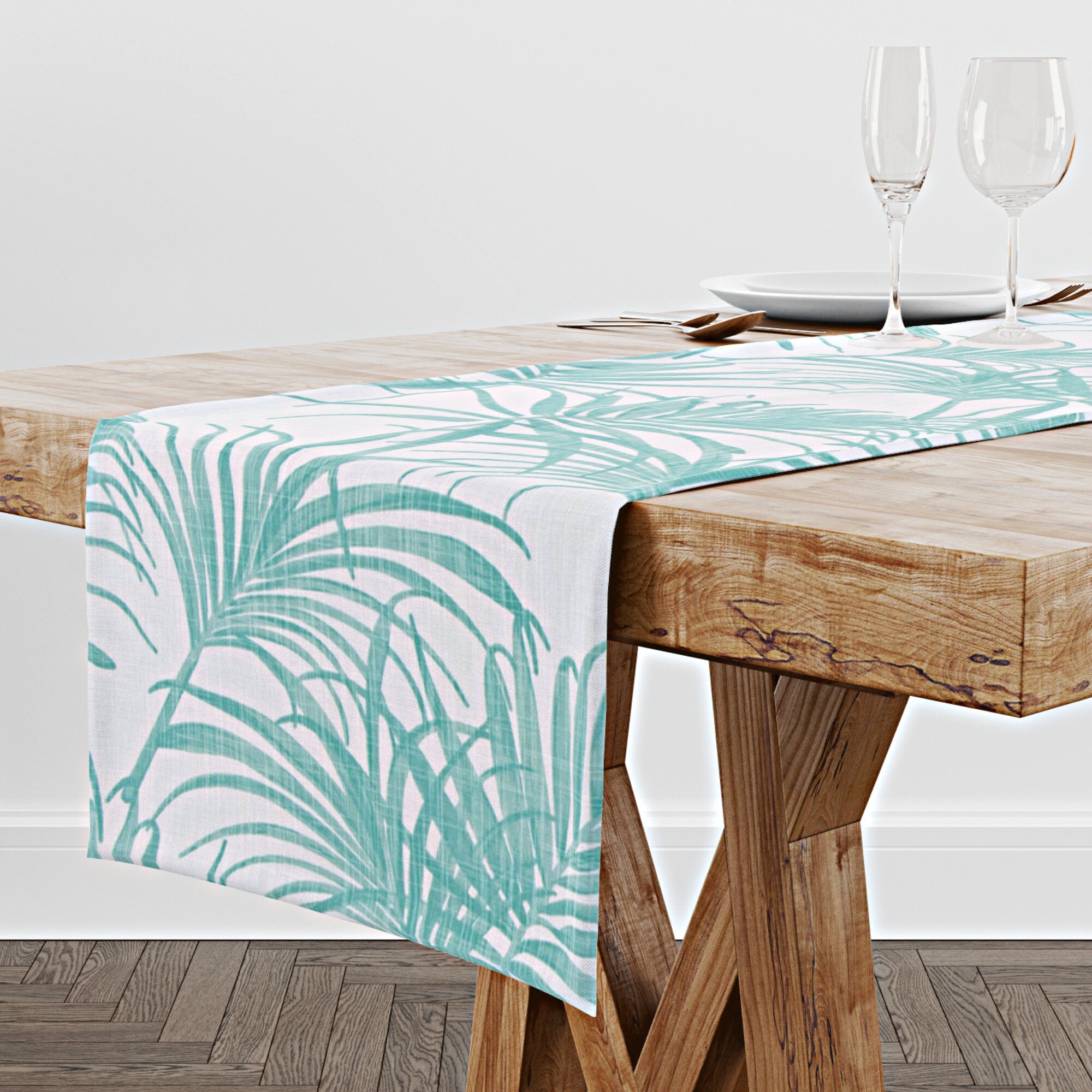 Teal deals table runner