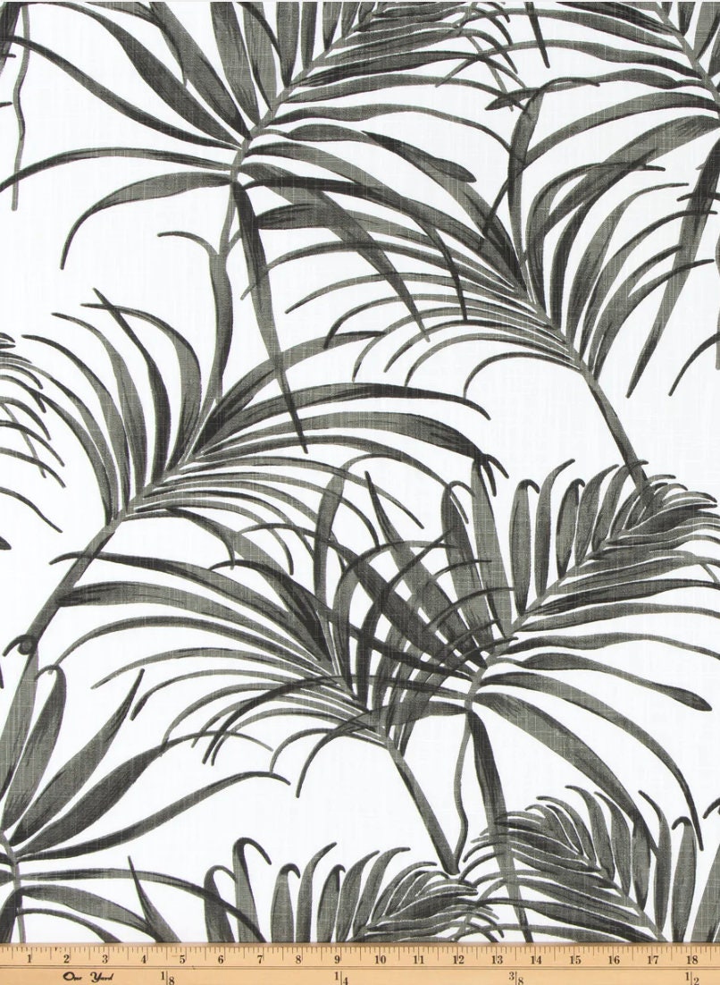 Black and White Tropical Watercolor Table Runner