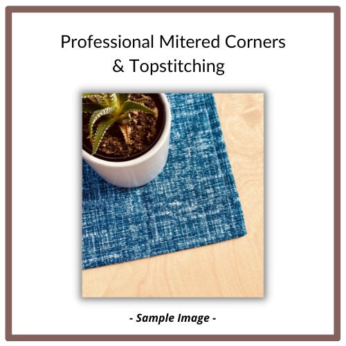 Black Linen Blend Medallion Table Runner