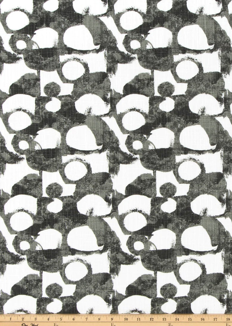 Black and White Abstract Bubble Table Runner