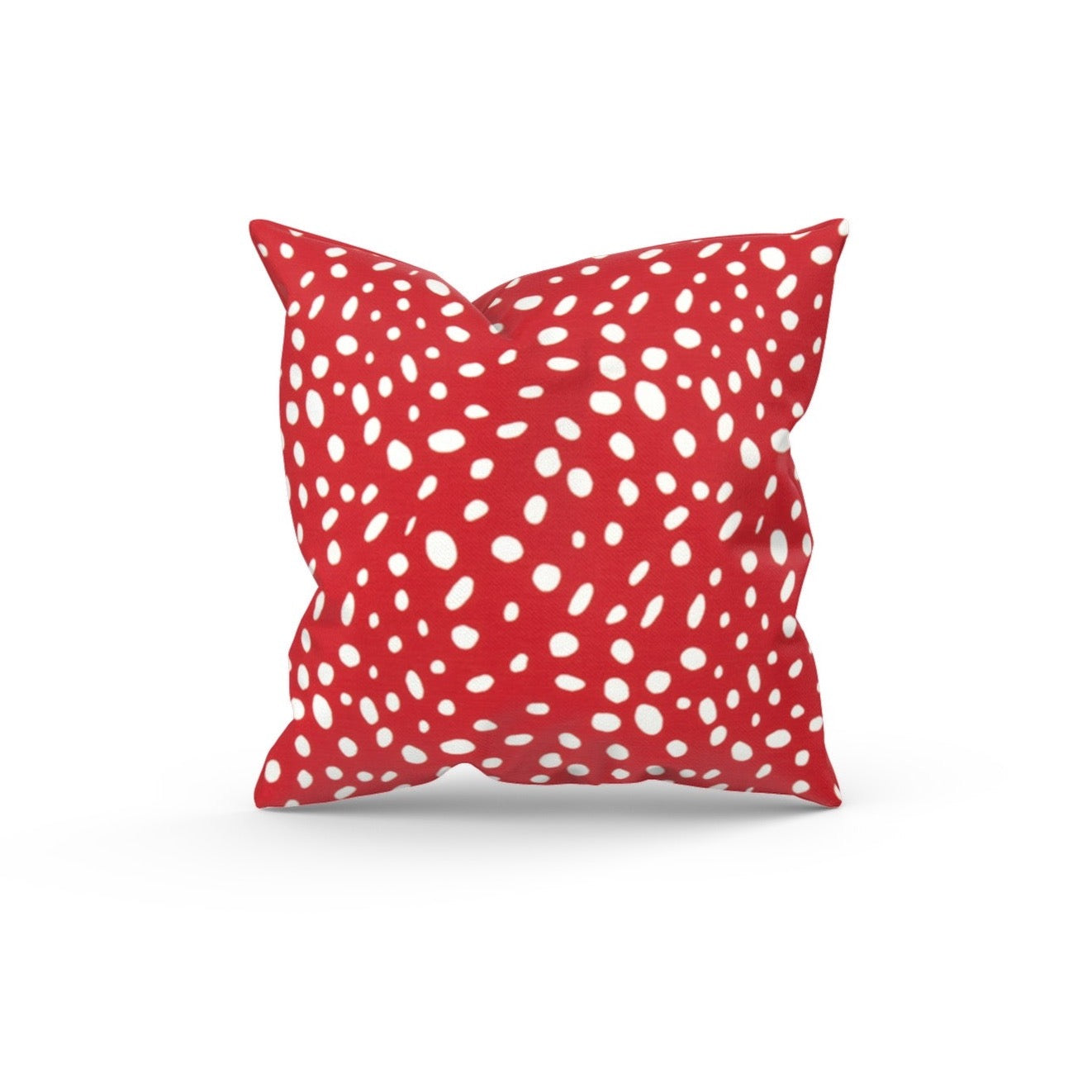 Bright Red Abstract Dots Outdoor Pillow Cover