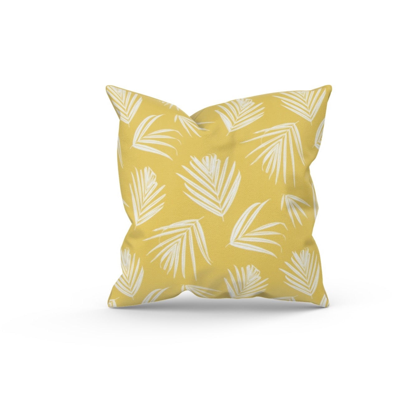 Yellow Palm Frond Outdoor Pillow Cover