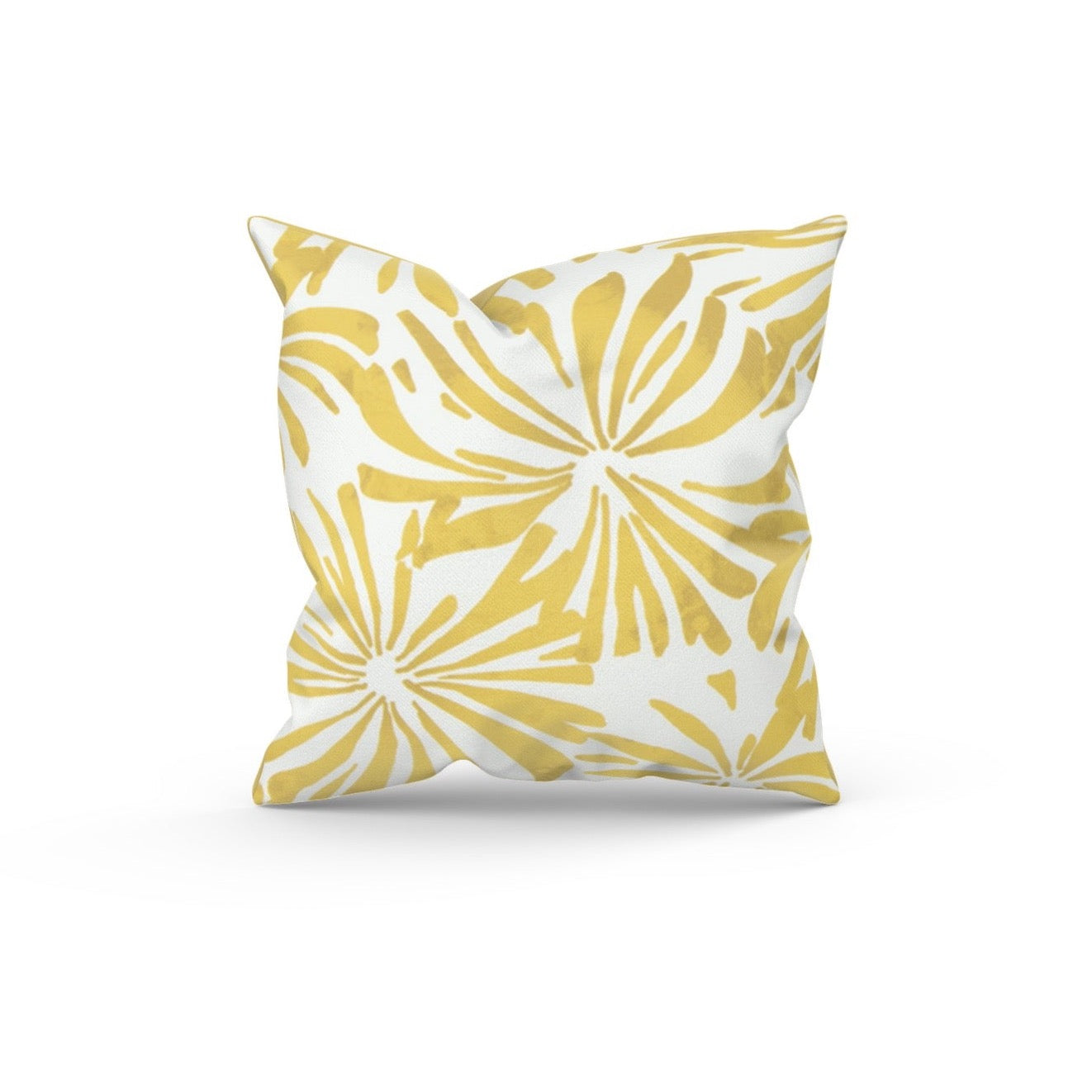 Yellow Abstract Floral Outdoor Pillow Cover