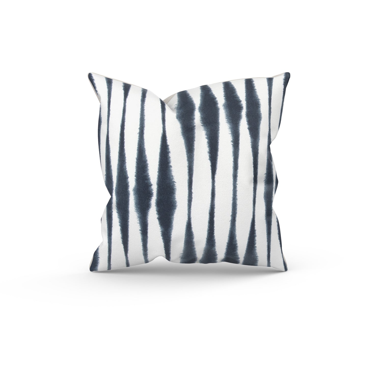 Navy Blue and White Abstract Stripes Outdoor Pillow Cover