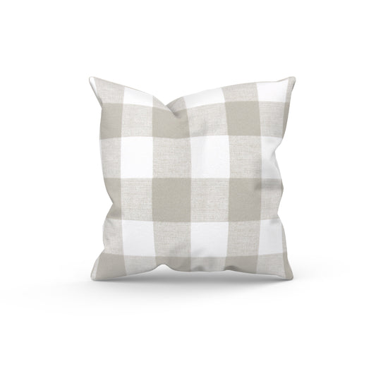 Tan Buffalo Check Outdoor Pillow Cover