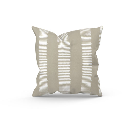 Tan Contemporary Stripe Outdoor Pillow Cover