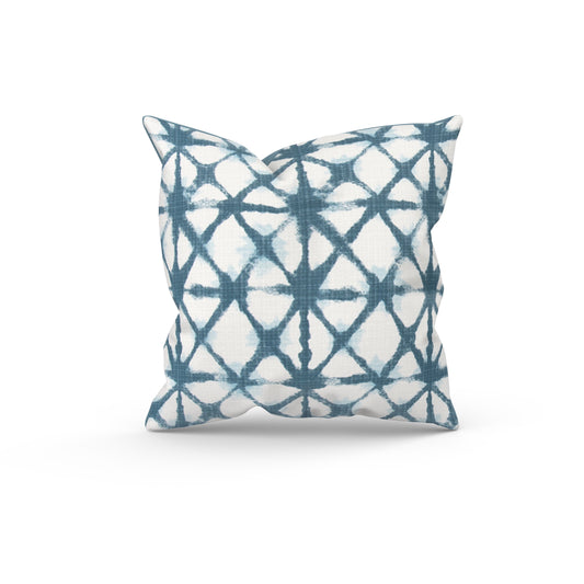 Teal Shibori Outdoor Pillow Cover