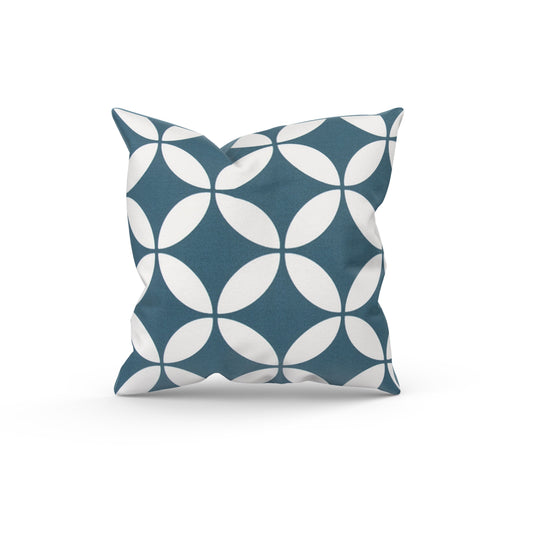 Teal Geometric Outdoor Pillow Cover