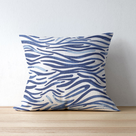 Cobalt Blue Wave Inspired Pillow Cover