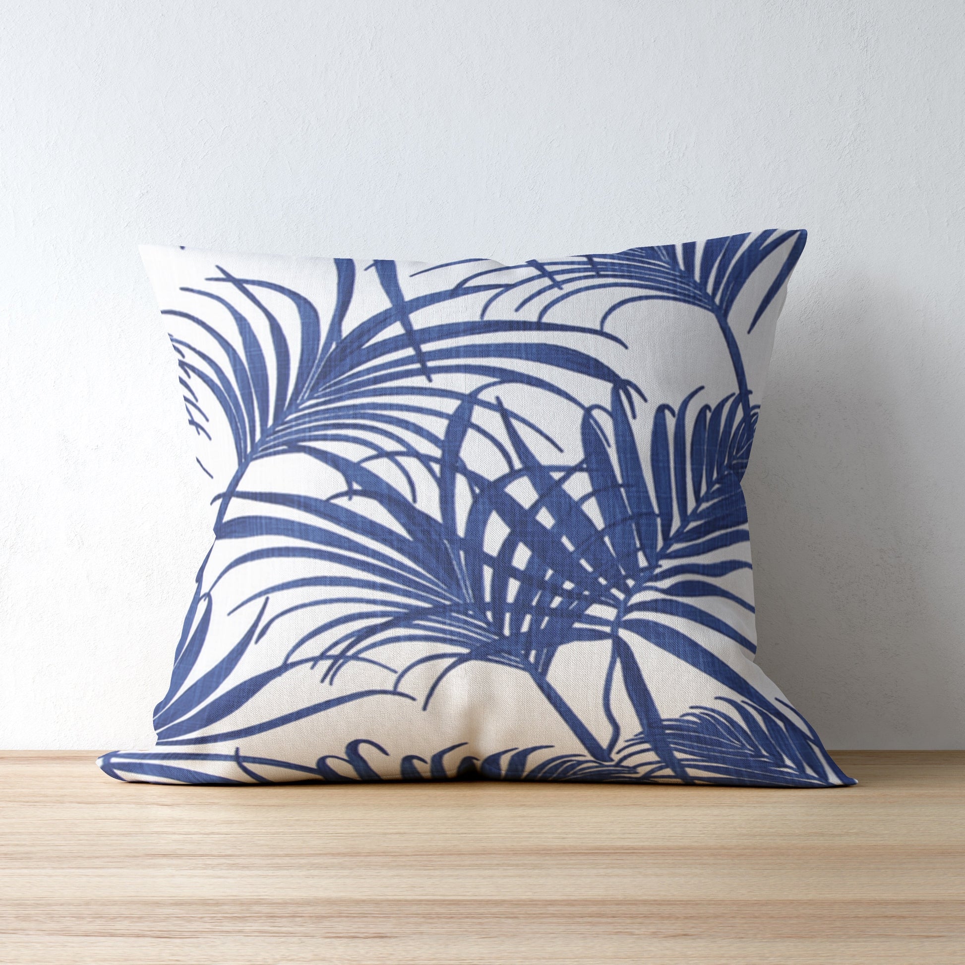 Cobalt Blue Tropical Pillow Cover - Main Image